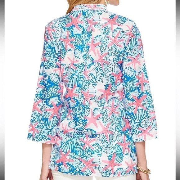 Lilly Pulitzer “She She Shells” Sarasota Tunic with Beaded Embellishments size M - Picture 2 of 8